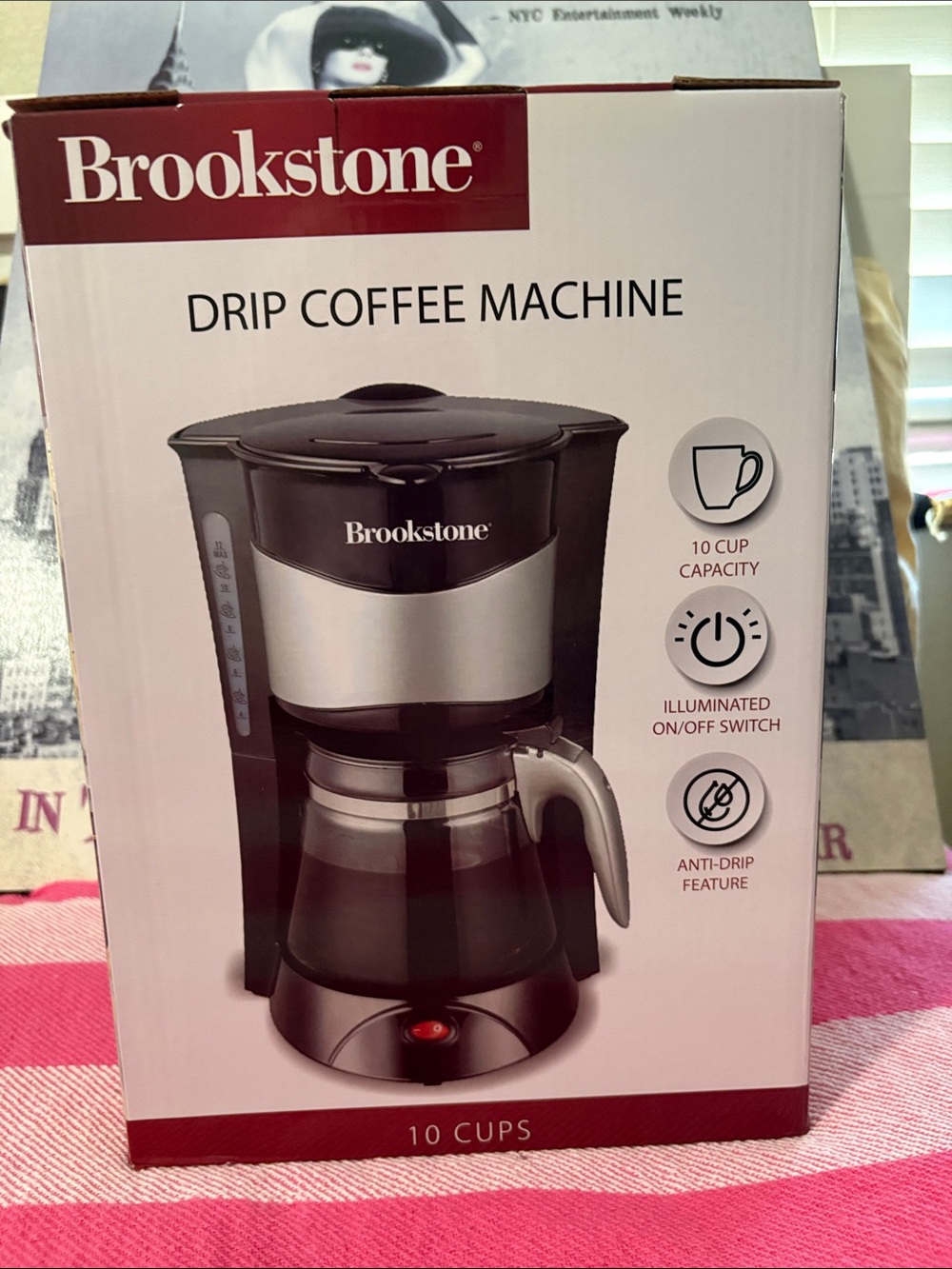 Brookstone Black and Silver Drip Coffee Maker
